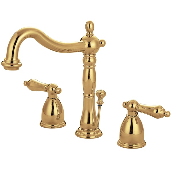 8" Widespread Bathroom Faucet, Polished Brass